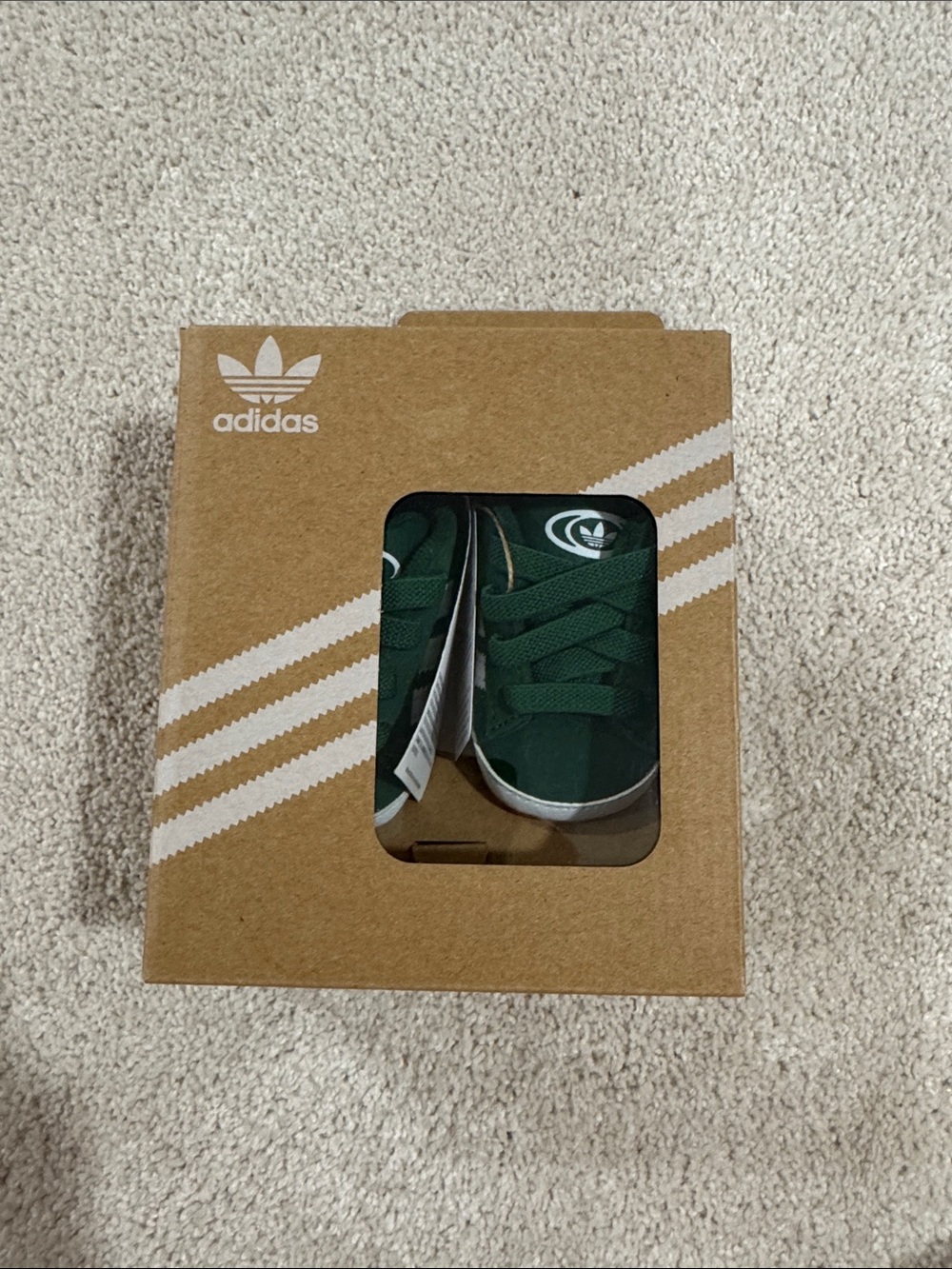 NWT adidas Kids Green & White Campus Crib Sneakers - Picture 6 of 8